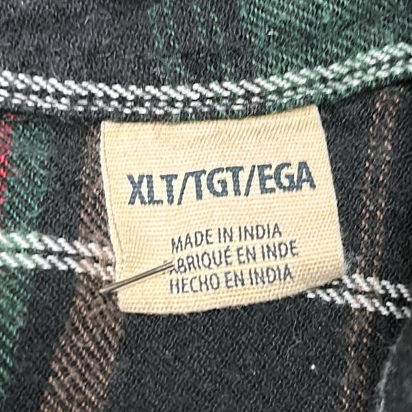 Red Head Brand green flannel plaid button up shirt. Men’s Size XLT - Picture 3 of 7